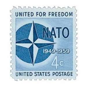  #1127   1959 4c Nato Postage Stamp Numbered Plate Block (4 