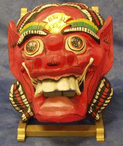 hand made carved aboriginal mask south east asia orient  