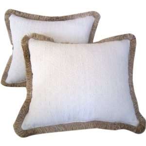   Gold Fringe Decorative Accent Bed   Sofa Throw Pillow