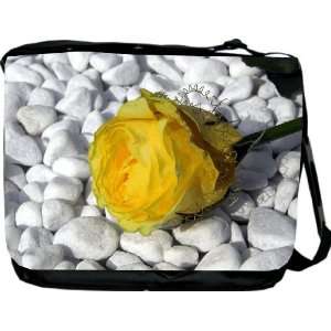  Rikki KnightTM Yellow Rose on Pebbles Messenger Bag   Book 