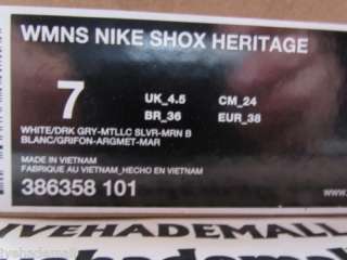 Nike Wmns Shox Heritage Wht Lt Blue Gry Turbo sz 7  