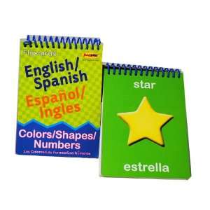  2 Spanish English Flipcard Books Numbers Shapes Colors 