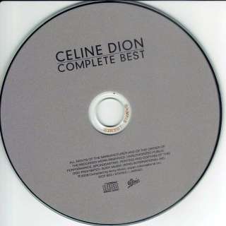 Celine Dion Complete Best 2008 JAPAN Only CD With Obi Promo OOP HTF 
