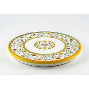   Ceramic 11.8 inch Cake & Cheese Platter Floreale   Handmade in Deruta