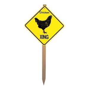  Chicken Xing Caution Crossing Yard Sign on a Stake Farm 