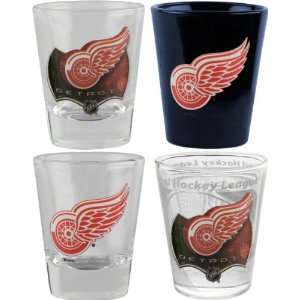  Detroit Red Wings 3D Logo Shot Glass Set Sports 
