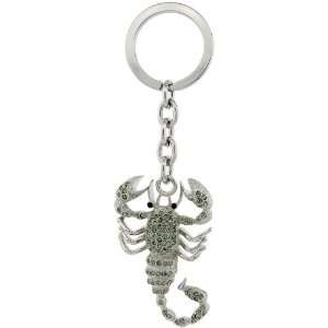  Palladium plated Swarovski Crystal Scorpion Key Chain, Key 
