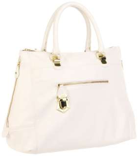 Steve Madden White Weave Bsocial Chain Strap Satchel Handbag Purse 