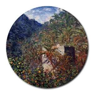  The Valley Sasso, Bordighera By Claude Monet Round Mouse 
