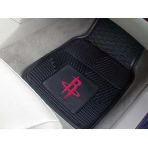 NBA Houston Rockets 2 Piece Heavy Duty Vinyl Floor Car Mat Set with 