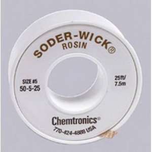  Chemtronics Soder Wick, Rosin, Brown, .145, 25