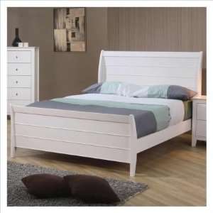  400231T Coaster Selena Twin Sleigh Bed in White: Home 