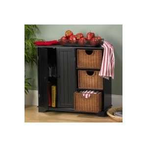   with Wicker Drawers   Black by Southern Enterprises Furniture & Decor