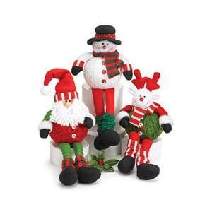   : Snowmen Santa Reindeer Figurines Christmas Snow Day: Home & Kitchen