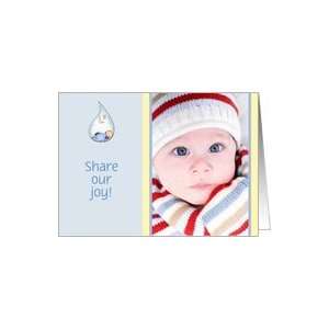  Sleeping Baby Blue Birth Announcement Photo Card Card 