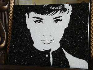 Oil on Canvas Audrey Hepburn Covered in Crushed Glass  