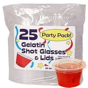  Clear Soft Plastic 2.5 oz Gelatin Shot Cups with Lids (25 