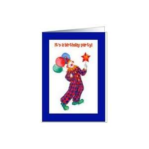  Colourful Clown Kids Birthday Party Invitation Card Card 