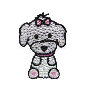    FouFou Dog Rhinestone Sticker, Mediumaltese Girl
