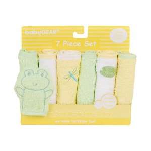   Baby Gear 6 Washcloth Set with Finger Puppet   green, one size Baby
