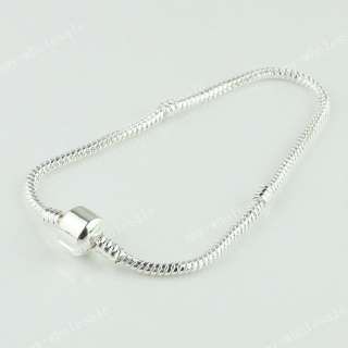 Christmas Gift Snake Emboss Silver/18KGP Bracelet Chain Fit Charm 