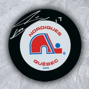  MATS SUNDIN Quebec Nordiques SIGNED Hockey Puck Sports 