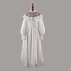 VINTAGE 70s White Romantic POET Sleeve Victorian Sheer Lace Sweep 