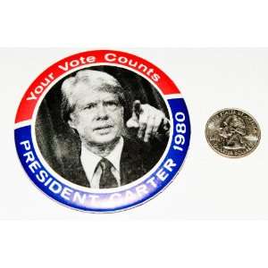  Vintage Collectible Button  Jimmy Carter 
