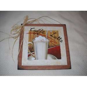  Caffe Latte Wooden Coffee Kitchen Wall Art Sign: Home 