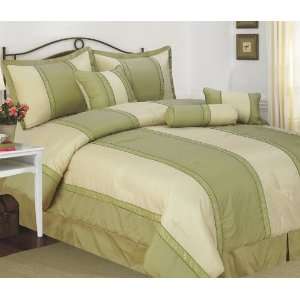  7 Piece King Simsbury Bedding Comforter Set Sage: Home 