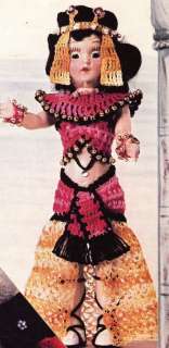 Crochet Doll CLEOPATRA Belly Dancer 7 Clothes Pattern  