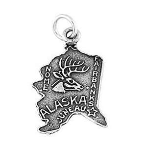  Sterling Silver State of Alaska Charm Jewelry