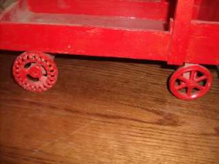 Vintage Wagon and Pair Plastic Horses  