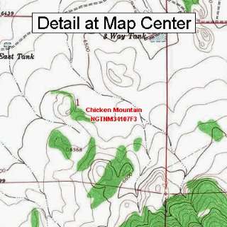 USGS Topographic Quadrangle Map   Chicken Mountain, New Mexico (Folded 
