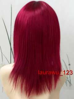 Medium Burgundy Red Silky Straight Cosplay Wig 11851  
