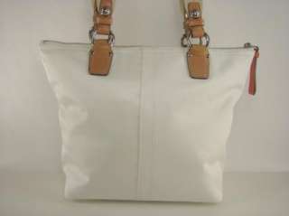 Designer COACH Purses 11745 Hamptons White Weekend Nylon Tote Bag 