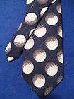 Structure Navy Blue With Golf Ball Print Mens Silk Tie