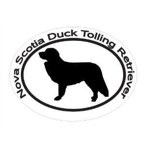  Oval Decal with silhouette of a NOVA SCOTIA DUCK TOLLING 