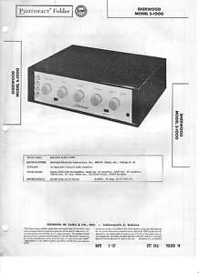 Vintage Sams Photofact Sherwood S 1000 Amplifier Manual  