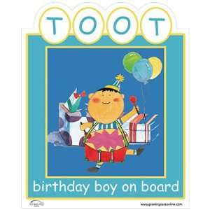  Birthday Boy on Board Toots Car Magnet: Automotive