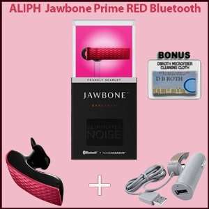  Jawbone Prime RED Ear Candy Bluetooth Headset + Car 
