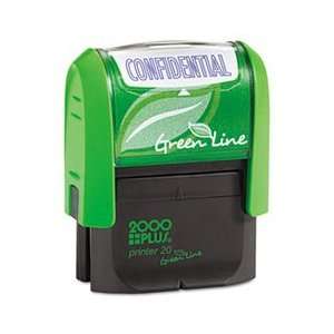 2000 PLUS Green Line Message Stamp, Confidential, 1 1/2 x 9/16, Blue 
