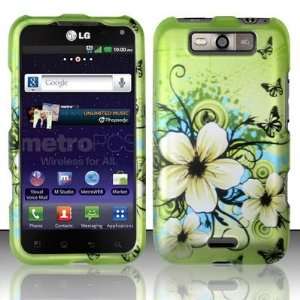  BUTTERFLY & FLOWERS Hard Plastic Design Matte Case for LG Connect 