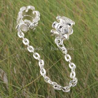 20pcs Silver Plated European Beads Safety Chain Stopper  