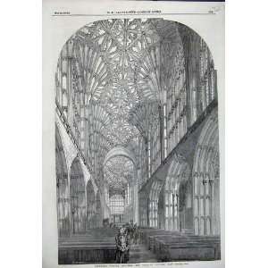  Sherbourne Minster Restored Interior 1858 Old Print