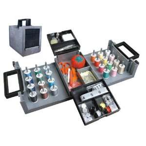  Grey Carry All Folding Sewing Box Case Pack 12 Arts 