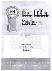 CUB CADET Original 1961 1963 Engine Service Manual IH  
