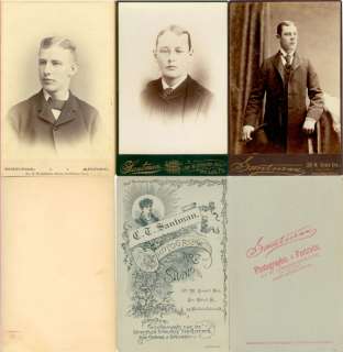 CABINET CARD LOT YOUNG MEN LOT OF 5  