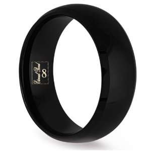  CORVUS 8MM Domed Black Tungsten Carbide with Beveled Edges 