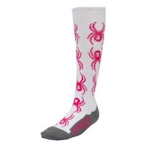   Kyds Bug Out Ski Socks White/Hot Pink/Gargoyle